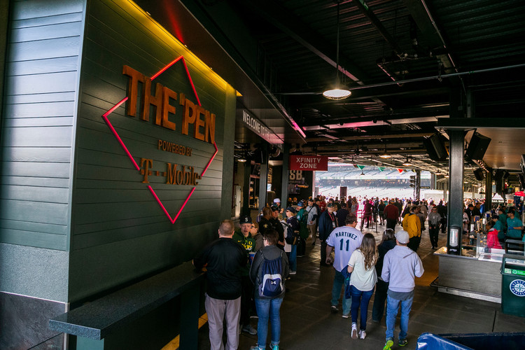 People gather The Pen Bar at T Mobile Park