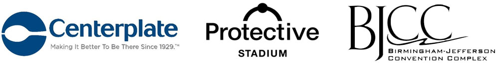 Centerplate, Protective, and BJCC logos
