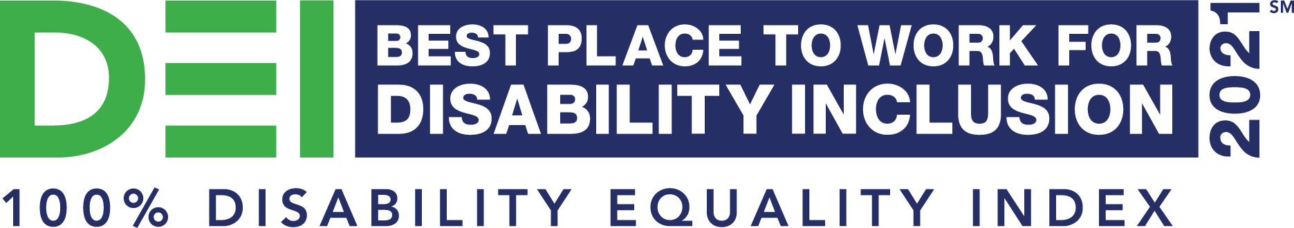 Disability Equality Index (DEI) logo 2021 Best Places to Work for People with Disabilities